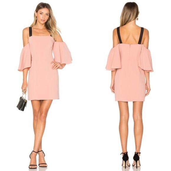 Cinq A' Sept Monroe Bloom Mini Dress Pink Off The Shoulder Size 0 - Picture 1 of 10